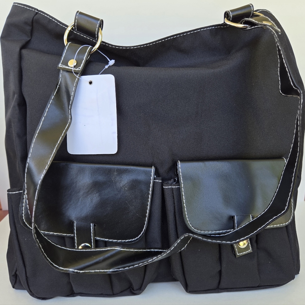 Brand new black canvas purse